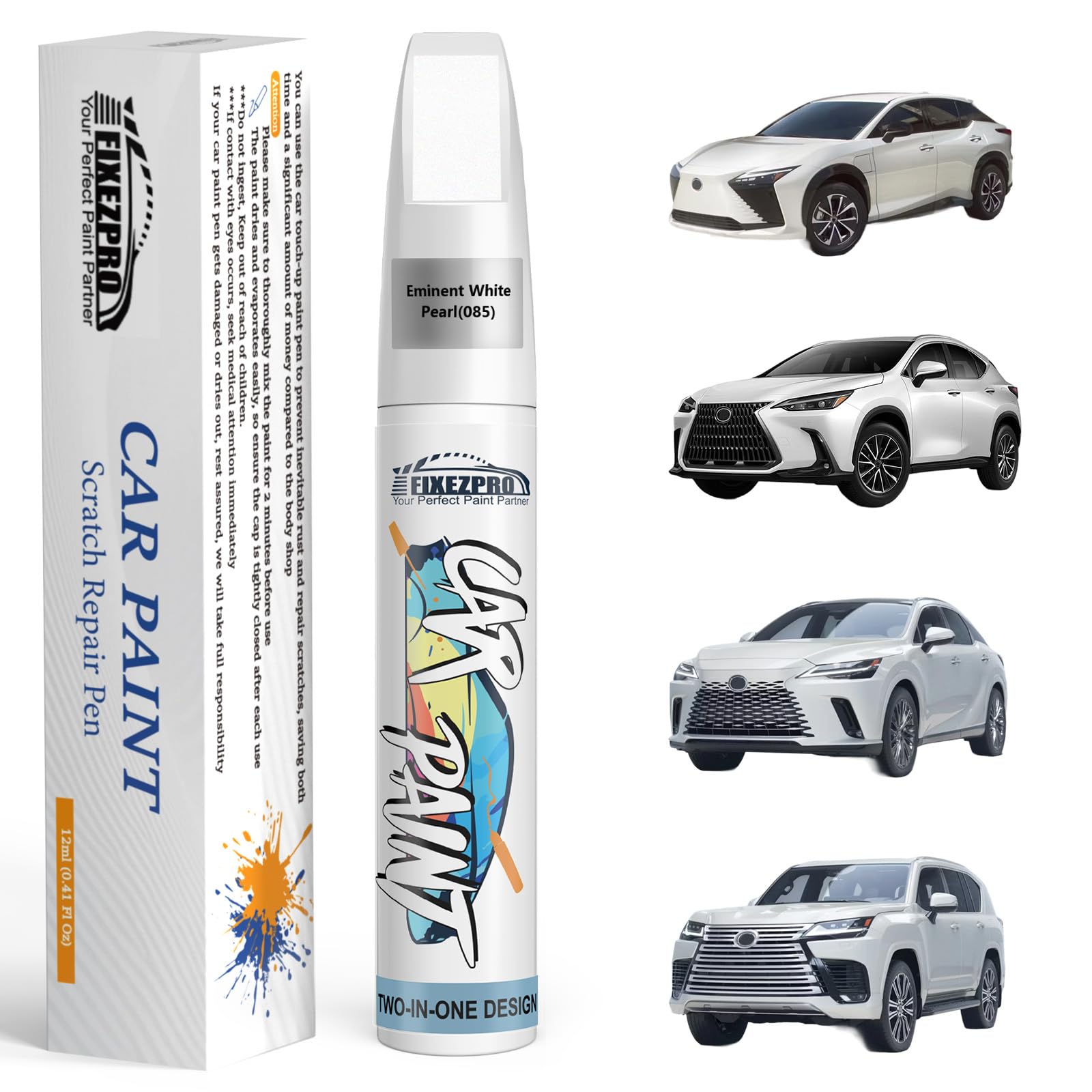Amazon.com: FIXEZPRO 085 Eminent White Pearl Touch Up Paint for